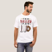 T-shirt Joueur de baseball 10e anniversaire Joueur de base (Devant entier)