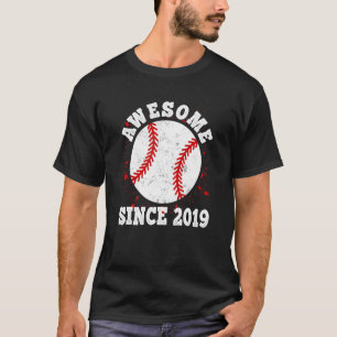 T-shirt Joueur de baseball 3e anniversaire 3 ans Awesome S