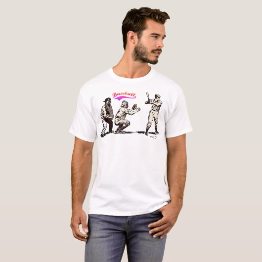T-shirt Joueur de baseball à Bat (Devant entier)