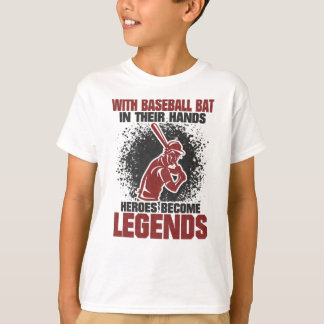 T-shirt Joueur De Baseball Avec Bateau De Baseball