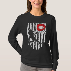 T-shirt Joueur de baseball avec drapeau américain 1