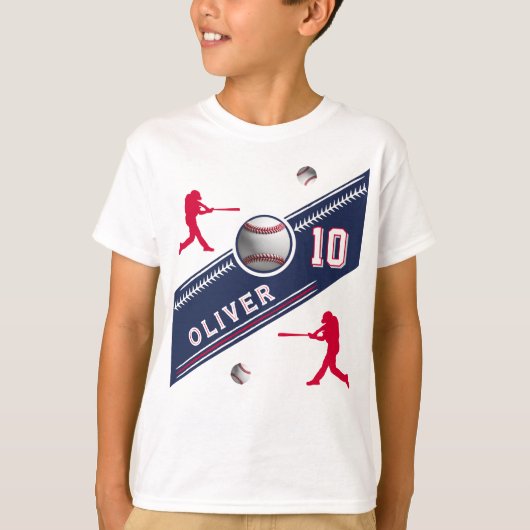T-shirt Joueur de baseball Ball Jeu d'anniversaire à thème (Devant)
