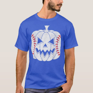 T-shirt Joueur de baseball Citrouille de peur Vintage Cost