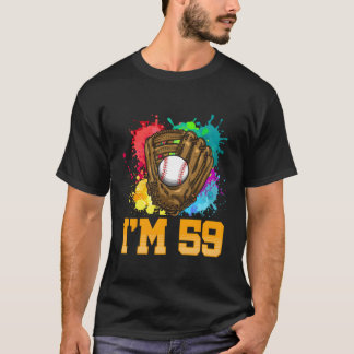 T-shirt Joueur De Baseball De Gant De Sport 59E