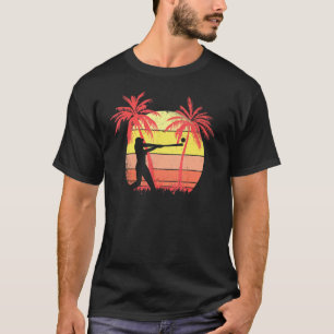T-shirt Joueur de baseball Homerun Hit Summer Sunset 80s P