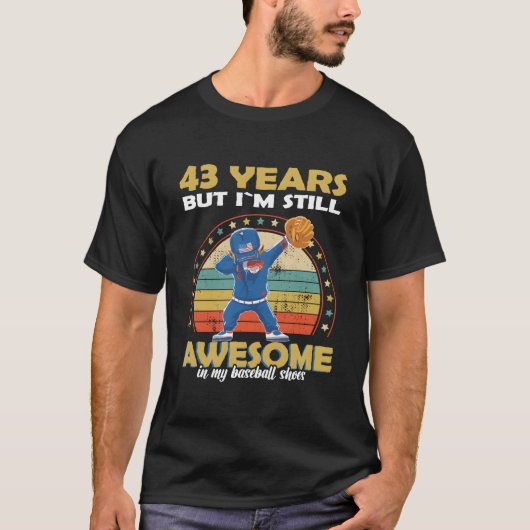 T-shirt Joueur de baseball Incroyable 43 (Devant)