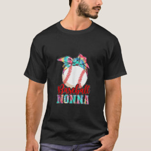T-shirt Joueur de baseball Nonna Cute Tie Dye et Fa