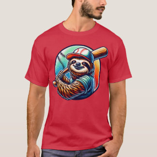T-shirt Joueur de baseball paresseux Conception de sport d