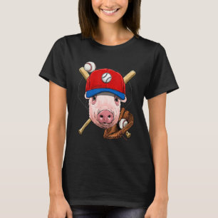 T-shirt Joueur de baseball Pig Farmer Pitcher Catcher Base