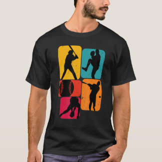 T-shirt Joueur de baseball Retro Design