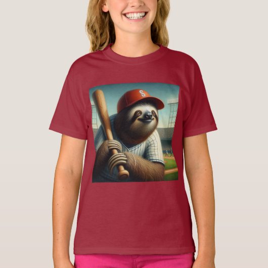 T-shirt Joueur de baseball Sloth (Devant)