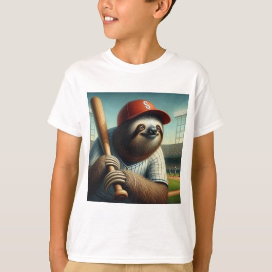 T-shirt Joueur de baseball Sloth (Devant)