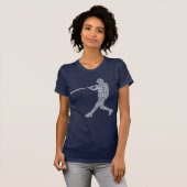 T-shirt Joueur de baseball softball Word Art (Devant entier)