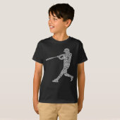 T-shirt Joueur de baseball typographique (Devant entier)