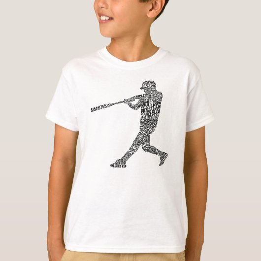 T-shirt Joueur de baseball typographique (Devant)