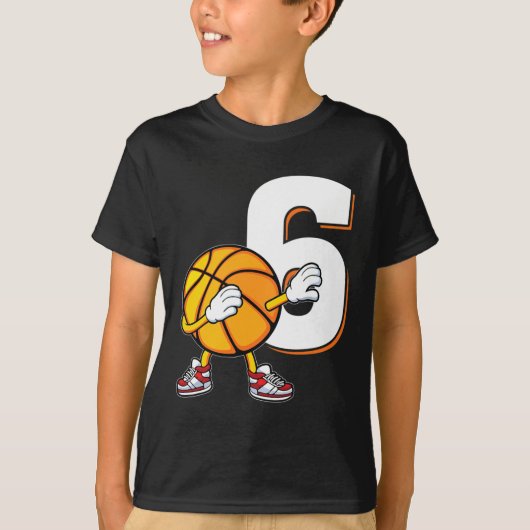 T-shirt Joueur de basket-ball 6e anniversaire Dabing 6 ans (Devant)