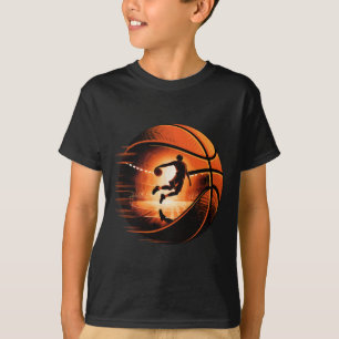 T-shirt Joueur de basket-ball avec art de l'exposition mul