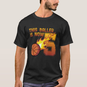 T-shirt Joueur de basket-ball Baller 5e anniversaire entra
