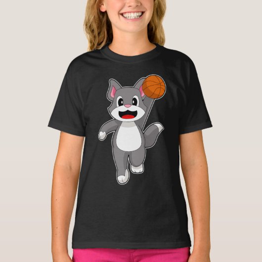 T-shirt Joueur de basket-ball de chat (Devant)