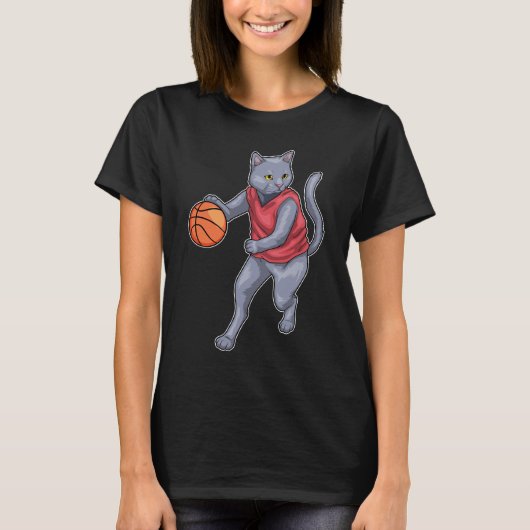 T-shirt Joueur de basket-ball de chat (Devant)