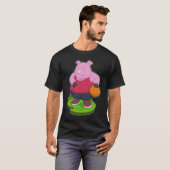 T-shirt Joueur de basket-ball de cochon (Devant entier)