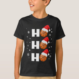 T-shirt Joueur de basket-ball de Noël amusant Ho Ho Ho Spo