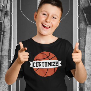 T-shirt Joueur de basket-ball des garçons Personnalisé Nom
