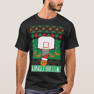 T-shirt Joueur de basket-ball Douille de Noël moche Jingle