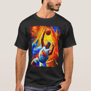 T-shirt Joueur de basket-ball Dunking Ball In Vivid Colors
