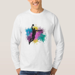 T-shirt Joueur de Basket-Ball Éclaboussures de Couleur Gru
