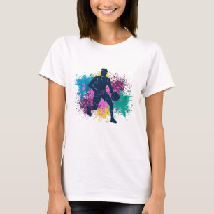 T-shirt Joueur de Basket-Ball Éclaboussures de Couleur Gru