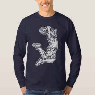 T-shirt Joueur de basket-ball faisant Slam Dunk Light Desi