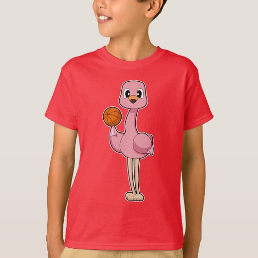 T-shirt Joueur de basket-ball Flamant rose (Devant)