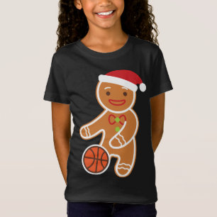 T-Shirt Joueur de basket-ball Gingerbread Drôle Noël
