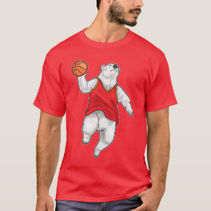 T-shirt Joueur de basket-ball Ours polaire Sports Basket-b