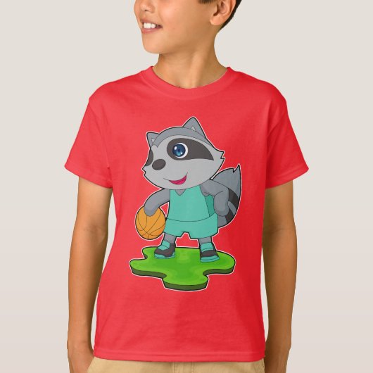 T-shirt Joueur de basket-ball Racoon (Devant)