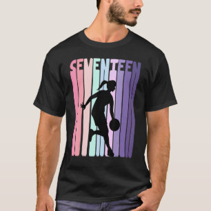 T-shirt Joueur de basket-ball rétro 17e anniversaire 17 an