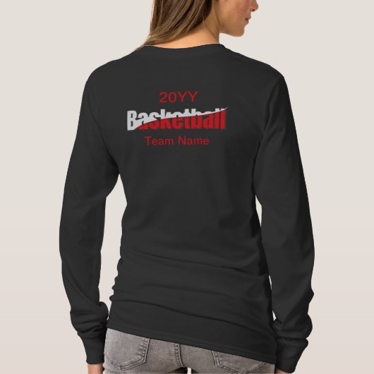 T-shirt Joueur de basket-ball Swish Abstrait - Word Art (Dos)
