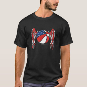 T-shirt Joueur De Basket Patriotique Drapeau Américain 4E