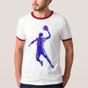 T-shirt Joueur de basket Slam Dunk, Red and Blue Design