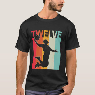 T-shirt Joueur de basketball rétro 12 ans Cadeaux pour hom