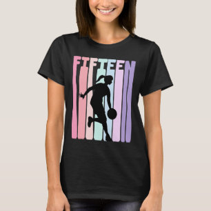 T-shirt Joueur de basketball rétro 15e anniversaire 15 ans
