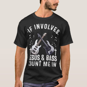 T-shirt Joueur de basse chrétien Bassiste de louange Jésus