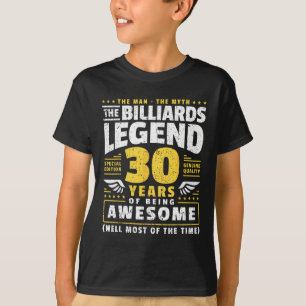 T-shirt Joueur de billard 30e anniversaire Billiards 30 an