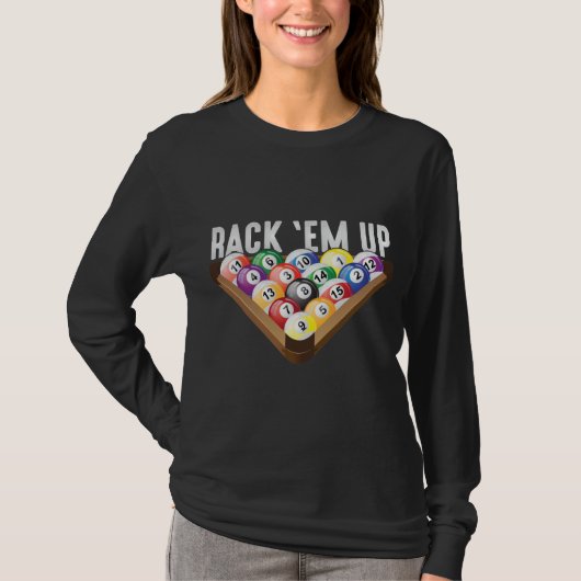 T-shirt Joueur de billard Rack em Up Huit Ball Pool (Devant)