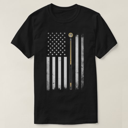 T-shirt Joueur de billard Table États-Unis Drapeau américa (Design devant)