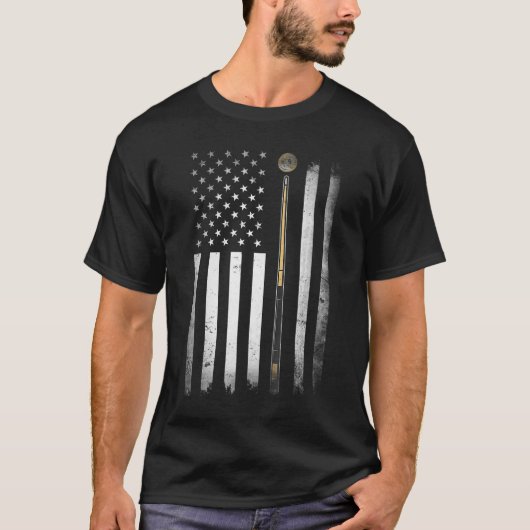 T-shirt Joueur de billard Table États-Unis drapeau américa (Devant)