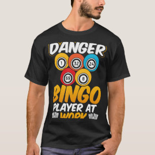 T-shirt Joueur De Bingo Danger Au Travail