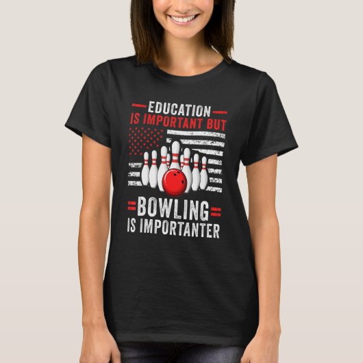 T-shirt Joueur de bowling US Drapeau Bowler Team Bowling L (Devant)