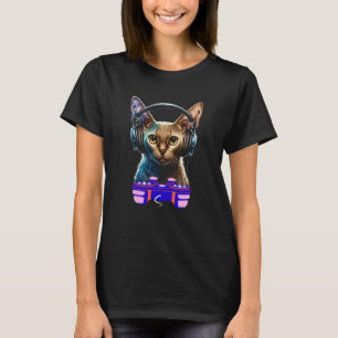 T-shirt Joueur de chat birman de jeu vidéo animalier Homme